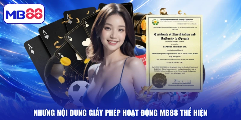 Những nội dung giấy phép hoạt động MB88 thể hiện